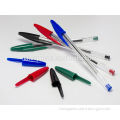 hot sales transparent color plastic office simple pen with cap for writing